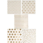 BLUE PANDA Cocktail Napkins - 5x5 In, White & Gold, 100 Count - Decorative Paper Napkins with Gold Trim & Foil Design - 3-...