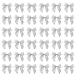 Bright Creations 36-Pack Mini Organza Twist Tie Bows - 4x3 Inch Silver Organza - Premade for Treat Bags & Gift Wrapping - ...