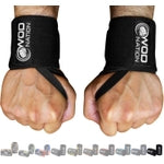 WOD Nation Wrist Wraps - 18 in, Black - Heavy-Duty Weightlifting Wrist Support & Lifting Straps - Hook & Loop Thumb Loop C...