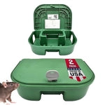 Exterminators Choice Rat Bait Stations - 2-Pack Large Green Bait Boxes - Heavy-Duty with Secure Lock & Key - Outdoor Use f...