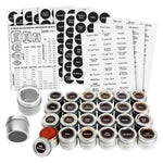 Talented Kitchen Magnetic Spice Jars - 3 oz, Stainless Steel, 24-Pack - Spice Tins with Sift & Pour Lids & Fridge Magnets ...