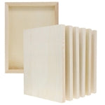 Bright Creations Canvas Boards for Painting - 9 x 12 in, Natural Wood, 6-Pack, Unfinished Deep Cradle - For DIY Wood Panel...