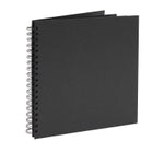 Square Spiral Journal - 10.85 x 10.25 in, Black Hardcover, 40 Sheets (80 Pages) - Blank Scrapbook Album & Wedding Guest Bo...
