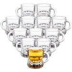 Okuna Outpost Mini Mug Shot Glasses with Handles - Clear Reusable Shot Glass Set - Serve Mini Shots with Secure Grip - Wed...