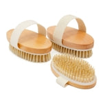 Wellbrite Natural Birch Wood Body Brush - Dry Brushing Shower Exfoliating Brush - Back & Foot Scrubber - 4.9 x 2.5 in - Pa...