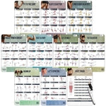 merka Workout Charts for Women - 11.8 x 17.7 in Multicolor Waterproof Laminated - Exercise Posters for Home Workouts - Pil...
