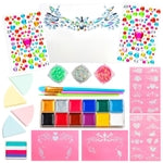 GirlZone Face Painting Kit for Kids - Ages 7+, Multicolor Palette & Reusable Princess Stencils - Princess Face Paint Kit w...