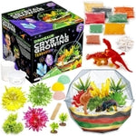 Original Stationery Dinosaur Crystal Growing Kit - Multicolor, 17-Piece, Ages 7 & Up - DIY Science Terrarium Kit with Moss...