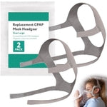 IMPRESA 2-Pack Replacement Head Gear for Nasal Pillow Mask - Compatible with ResMed AirFit F20 - Large Gray Modern Solid -...