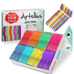 Artellius 104 Pack Vibrant Highlighters Assorted Colors Bulk Set (8 Bright Colors), Quick-Dry, Neon Pastel Chisel Tip High...