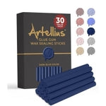 Artellius Sealing Wax Sticks - 30-Pack, Dark Blue, 4 in x 0.3 in - Wax Sticks for Letter Sealing & Envelope Embellishments...