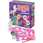 GirlZone Unicorn Glitter Tattoo Kit - 33-Piece Metallic Sparkle & Heart Stencils - Glitter Unicorn Temporary Tattoos & Fac...