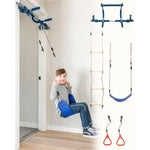 Gym1 Indoor Doorway Gym Set - Sensory Swing & Grip Rings - Adjustable Door Frame Pull-Up Bar for Kids & Adults - Door Fram...