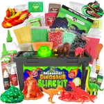 Original Stationery Dinosaur Slime Kit for Boys, DIY Glow-in-The-Dark Slime Set with Lava, Blood & Dino Poop, Fun Sensory ...