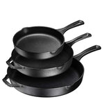 Bruntmor 8, 10 and 12 Inch Pre-Seasoned Frying Pan Set of 3, Oven Safe Skillet, Grill Pan Set, Nonstick Cookware with Side...