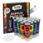 Bright Creations Acrylic Paint Set for Kids - Paint & Brush Kit with 5 Brushes & Palette - Washable Craft & Fabric Colors ...