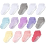 CozyWay Girls Non-Slip Ankle Socks - Soft Cotton Grippy Ankles - Slip-Resistant Design for Girls Socks with Grips - Low-Cu...