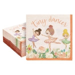 BLUE PANDA Ballerina Napkins - 100-Pack, 6.5" 2-Ply, Multicolor - Dance Birthday Party Napkins
