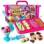 GirlZone Ice Cream Shop Play Sand Kit - Sensory Play for Kids - Magnetic Sand Toys for Creative Fun - 2 lb, Multicolor, 22...