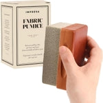 Impresa Extra Large Fabric Pumice Stone - Brown, Manual Efficient Pilling Removal & Lint Remover - Ergonomic Wooden Handle...