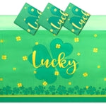 Sparkle and Bash Irish Disposable Tablecloth - 54 x 108 in, Green, 3-Pack - Plastic Party Tablecloth for Party Decor & Tab...