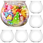 [6 Pack] 27 Ounce Largest Mini Plastic Fish Bowls for Decoration - Fun Sized Fish Bowls for Drinks to Start the Party - Cl...