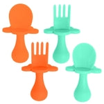 Grabease Baby Feeding Utensils Set - Infant and Baby Fork and Spoon for Ages 1-11 Months, BPAs and Phthalate-Free Cutlery,...