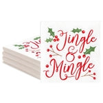 Sparkle and Bash 50 Pack Jingle & Mingle Christmas Cocktail Napkins, 5x5 inch Paper Napkins for Xmas Winter Season Holiday...