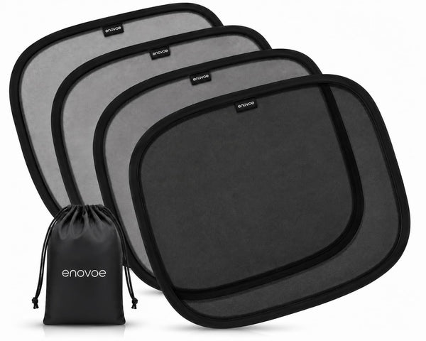 Enovoe Car Window Shades for Baby - (4 Pack) - Medium - 19" x 12" - Cling Car Sun Shade for Windows - Sun, Glare and UV Rays Protection for Your Child - image 1