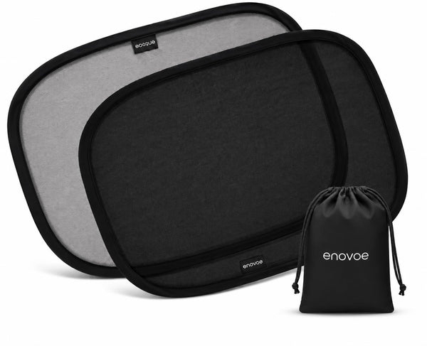 2-Pack Car Window Shades by Enovoe - 19" x 12" in Side Window Cover for SUVs, Sedans, and Trucks - Protects Baby from UV Rays and Glare - Cling Design for Easy Use - Plain - image 1
