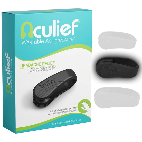 Aculief Acupressure Wearable Clip - Natural Tension Management - Portable Discreet Comfort - Adjustable Fit - Small, Black - image 1