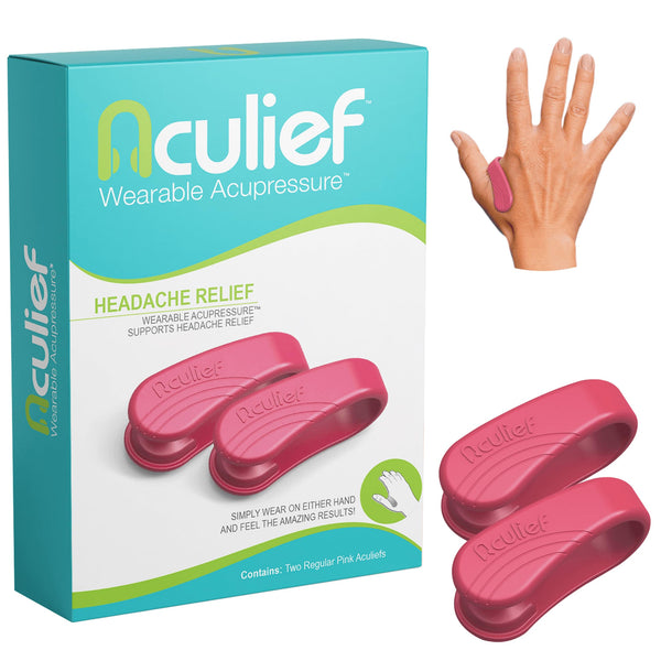 Aculief Acupressure Hand Clip - Stress Management & Hand Pressure Point Support - Portable Comfort & Thumb Pressure Point Clip - Regular, Pink, Pack of 2 - image 1