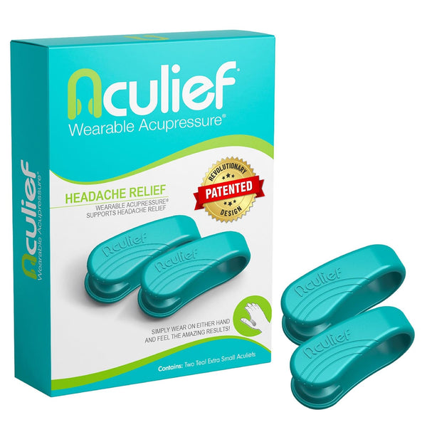 Aculief Wearable Acupressure Hand Clip - Stress-Management Wearable & Wellness Tool - Portable Relaxation Aid & Acupressure Devices - Pack of 2, X-Small, Teal - image 1
