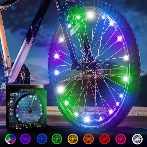 Activ Life LED Bike Wheel Lights with Batteries Included, Get 100% Brighter and Visible from All Angles for Ultimate Safety & Style (1 Tire Pack, Pastel) - image 1