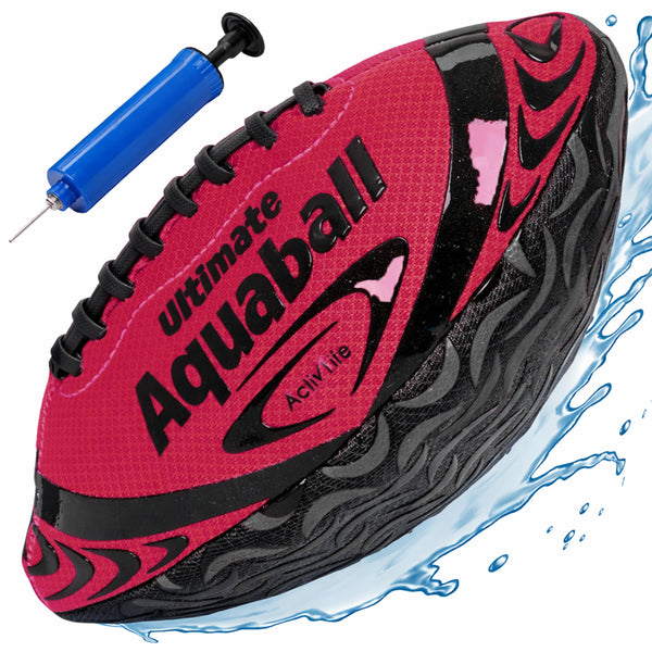 Activ Life Water Football for Pool, Beach, Outdoor, 9.5-inch Waterproof Pool Toys for Kids Aged 6-14, Heavy-Duty Water Ball, Double Lacing for Easy Grip, Lake Toys for Sports & Family Games - Red - image 1