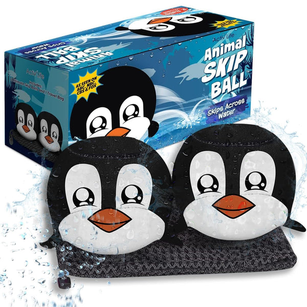 Activ Life Animal Skip Balls (2 Pack) Penguin Gifts Penguins Toy, Birthday Gift, Swimming Ball Pool Toys for Kids and Teens, Fun Water Beach Summer Games - image 1