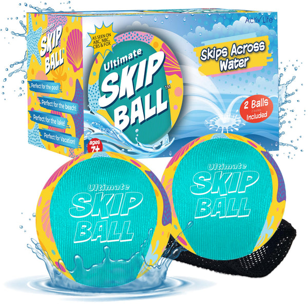 Activ Life 2 Pack Skip Balls, Fun Beach Games for Adults and Family Swimming Pool Dive Toys for Kids, Adult Beach Toys, Water Toy for Kid (Yellow Shell) - image 1
