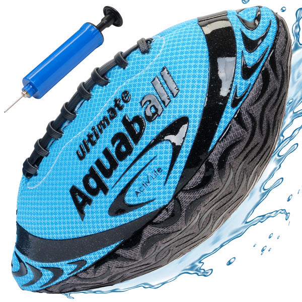Activ Life Water Football for Pool, Beach, Outdoor, 9.5-inch Waterproof Pool Toys for Kids Aged 6-14, Heavy-Duty Water Ball, Double Lacing for Easy Grip, Lake Toys for Sports & Family Games - Blue - image 1