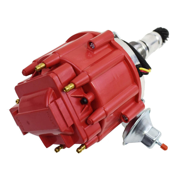 A-Team Performance HEI Distributor 231 - 65K Volt Coil - compatible with Buick Odd Fire 231, 225 V6 distributor & Jeep 3.7L Dauntless engines - Installation Coil Wire - Red Cap, Pack of 1 - image 1