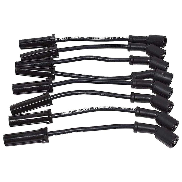 A-Team Performance 8-Pack Silicone Spark Plug Wire Set - High-Conductivity Ignition Wires & Silicone Heat Shield - Compatible with GMC & Chevy Vortec LS Engines 1999-2014 - Black, 8.0mm - image 1