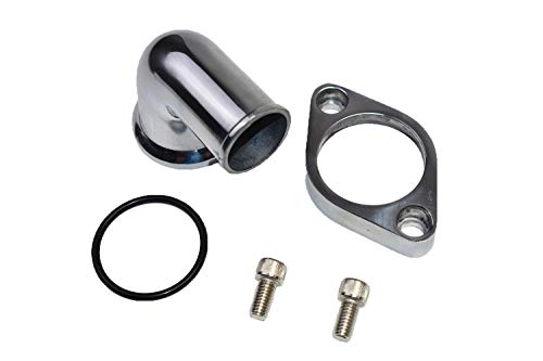 A‑Team Performance 90° Swivel Polished Aluminum Water‑Neck Thermostat Housing - Compatible with Chevrolet SBC & BBC 283-502, Includes Thermostat Gasket & Allen Bolts - image 1