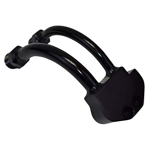 A-Team Performance A/C Compressor Curved Manifold - Black Chrome Finish - 7176 Compressor Manifold Adapter, O-Ring Style - Compatible with Sanden SD7B10, 7176, SD7 - image 1