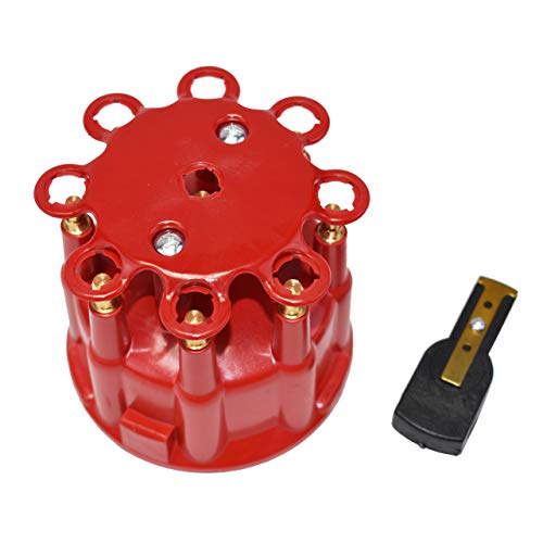 A-Team Performance Pro-Billet Cap & Rotor Kit for 8-Cylinder Engines - Universal Fit - Red & Brass Cap - Compatible with a Wide Range of Vehicles - image 1