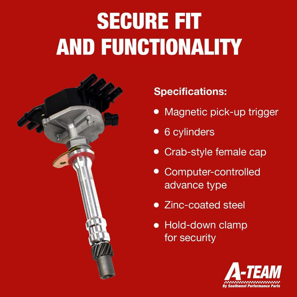 A-Team Performance - EFI Vortec 1996-2002 Complete Distributor - Compatible with Chevy GM Small Block SBC 5.0L 5.7L 305 350 Tahoe C1500 K1500 C2500 K2500 - Black Cap - image 1