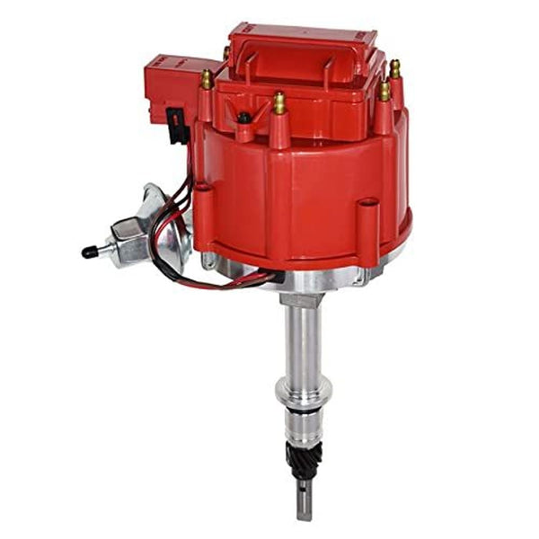 A-Team Performance Complete HEI Distributor 250 Six Cyl 65K Coil & 7,500 RPM - Compatible With Chevrolet & GM Trucks 6-Cylinder 230, 250 & 292 - Red Cap & One-Wire Install - Automotive Wire - image 1