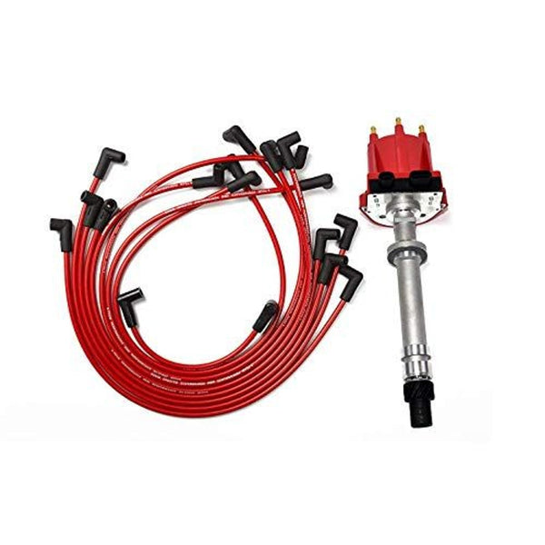 A-Team Performance - 10495798 OEM Distributor HEI651R and Red Spark Plug Wires Set - Compatible with GMC Chevy 4.3L V6 TBI EFI 1985-199 6 CYL Blazer S10 S15 Jimmy Sonoma C K Truck Pontiac Red Cap - image 1