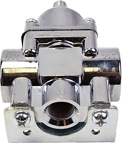 A-Team Performance - Fuel Pump Fuel Pressure Regulator - 4.5-9 PSI Gasoline Pump - Chrome Plated, 3/8" NPT Inlet And Outlet Ports, 7/32" Restriction With Mounting Bracket - image 1