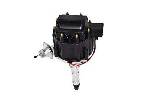A-Team Performance HEI Ignition Distributor 65kV Coil - Black Cap, 1-Wire Installation, Hardened Steel Gears, Polished Aluminum Shaft & Chrome Moly Gear - Compatible with Cadillac 472 & 500 V8 Engines - image 1