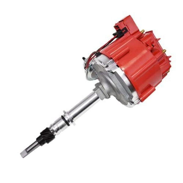 A-Team Performance Slant-6 HEI Distributor - Red Distributor Cap, 6 Cylinder, 65K-Volt Coil - One-Wire Install & Magnetic Pickup Coil, Compatible with AMC & Jeep Inline-6 232, 242 & 258 - image 1