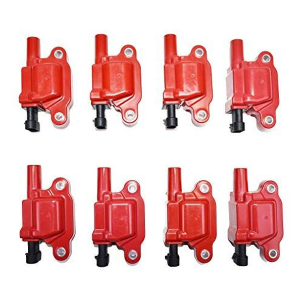 A-Team Performance Ignition Coil Pack - Magnetic-Core Ignition Coils - Compatible with Chevrolet, GM & Pontiac LS Engines - Automotive Replacement Units 13500114 - Pack of 8, Red - image 1